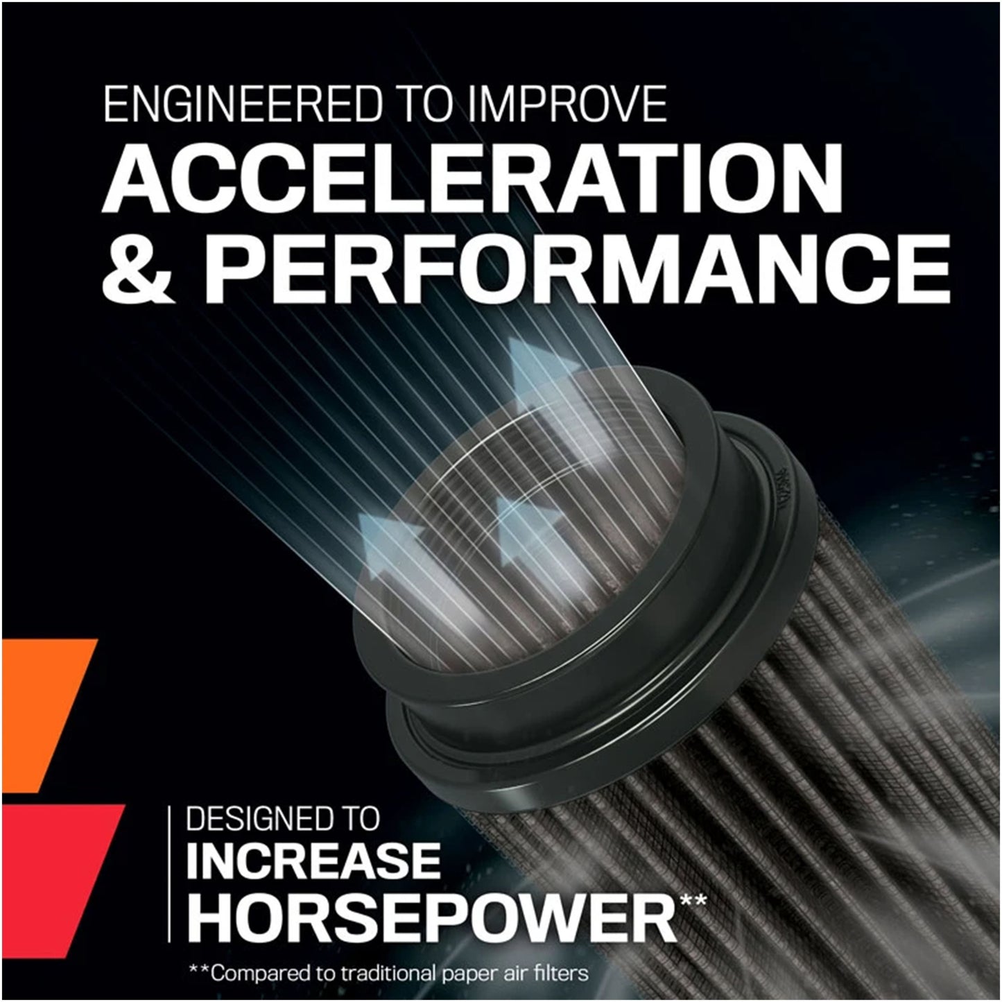 K&N RU-3101HBK UNIVERSAL CLAMP ON AIR FILTER 6-INCH