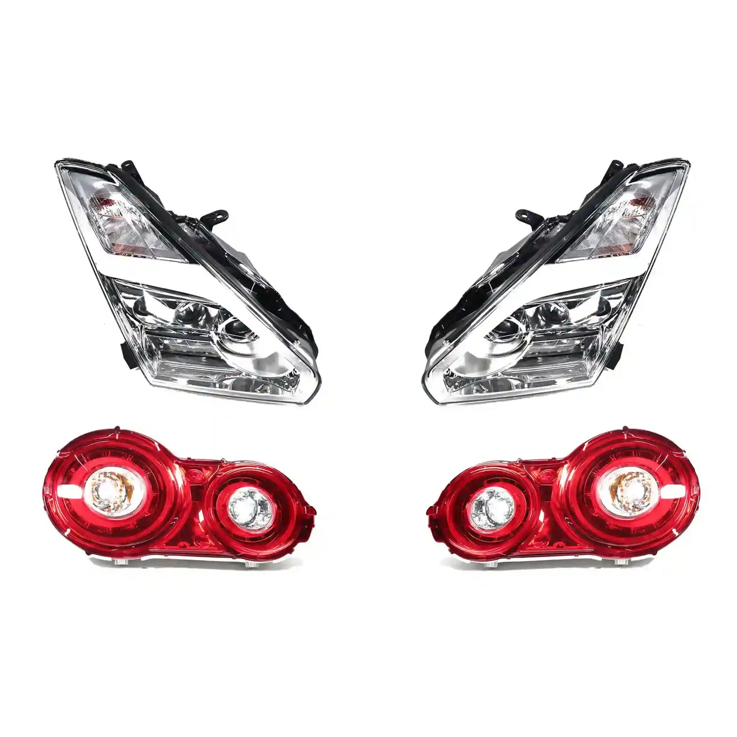 طقم ترقية كامل للأضواء لسيارة نيسان جي تي آر آر 35 موديل 2008 فما فوق (مصباح أمامي + مصابيح خلفية)