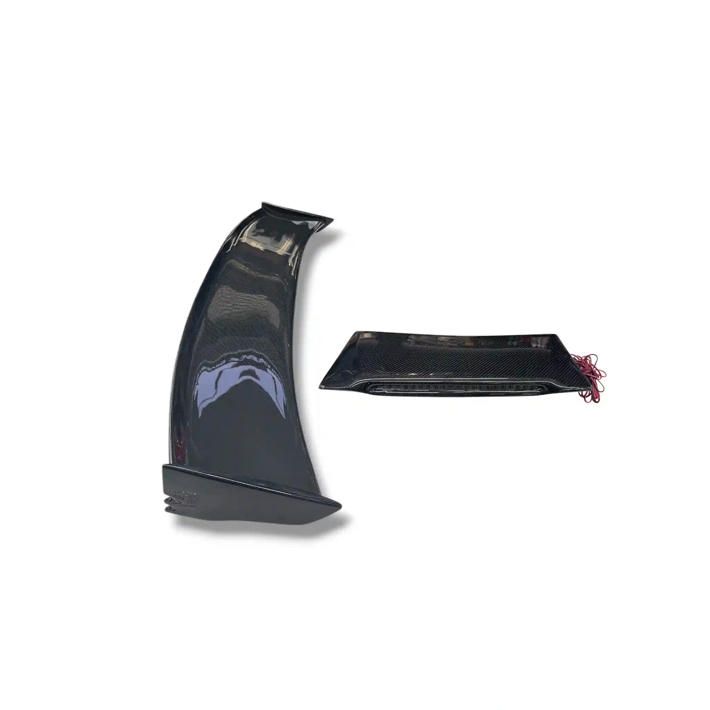 NISSAN GTR R35 NISMO 2015+ STYLE REAR CARBON FIBER SPOILER WITH WHITE LIGHT