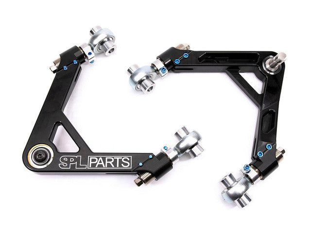 Nissan R35 GT-R suspension upgrade with SPL PRO FUA front upper control arms.